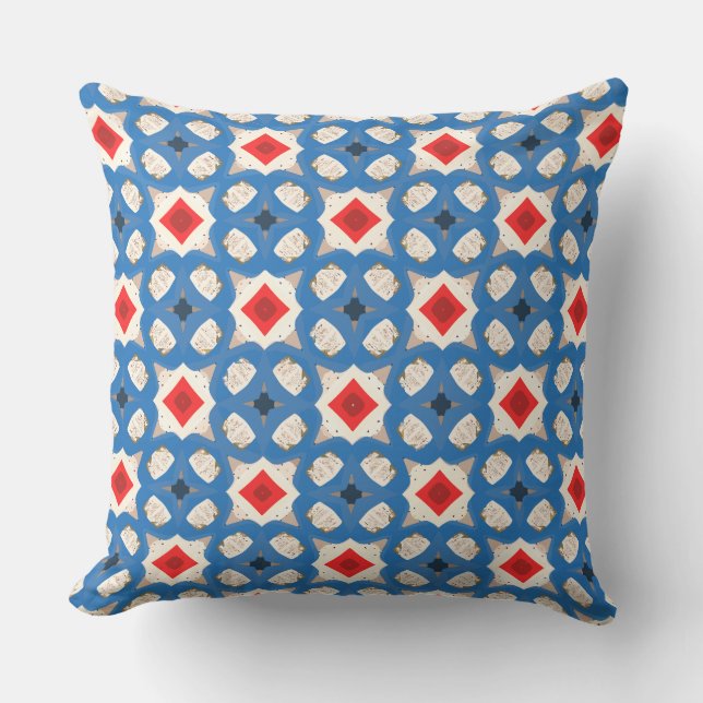 Coussin Couleur de Denim de forme de quatre pétales (Recto)