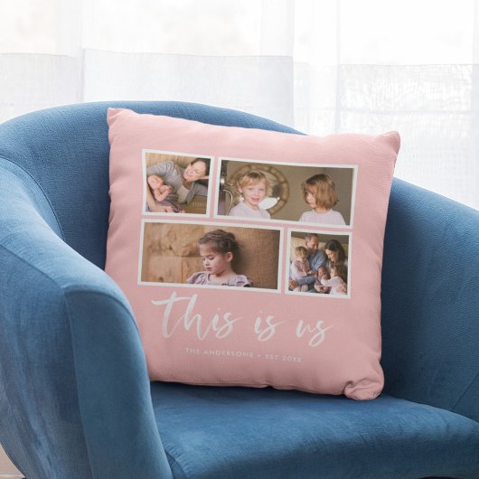 Coussin Couleur de fond modifiable Cette photo de collage 