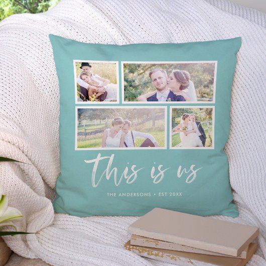 Coussin Couleur de fond modifiable Cette photo en collage