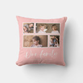 Coussin Couleur de fond modifiable Notre collage de photos (Recto)