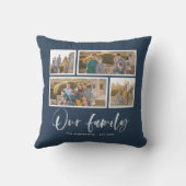 Coussin Couleur de fond modifiable Notre photo de collage (Verso)