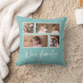 Coussin Couleur de fond modifiable Notre photo de collage (Couverture)