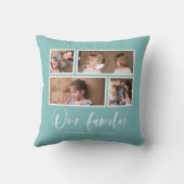 Coussin Couleur de fond modifiable Notre photo de collage (Verso)