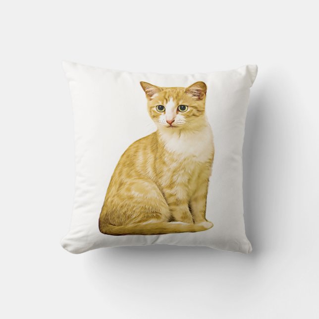 Coussin Couleur de l'eau du chat peinture (Recto)
