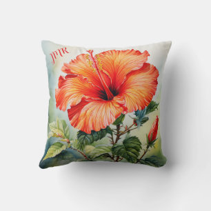 Coussin Couleur de l'eau Hibiscus personnalisée