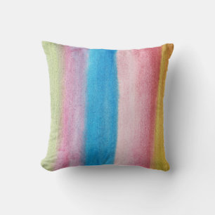 Coussin couleur de l'eau peinte abstraite
