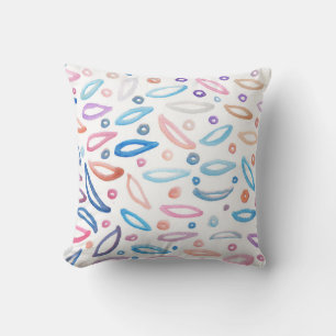 Coussin couleur de l'eau peinte abstraite