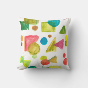 Coussin couleur de l'eau peinte abstraite