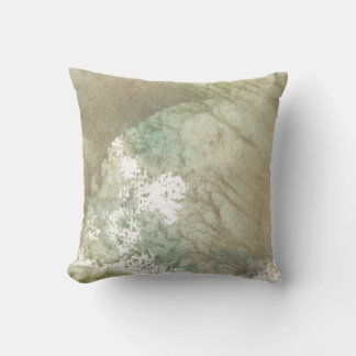 Coussin couleur de l'eau peinte abstraite