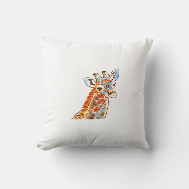 Coussin Couleur de l'oreiller à lancer de girafe (Recto)