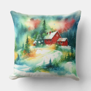 Coussin Couleur de Noël Couleur rurale Couleur d'hiver