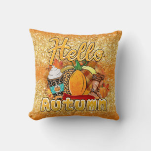 Coussin Couleur de Personnaliser d'automne Hello