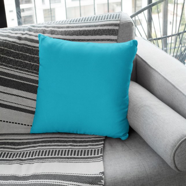 Coussin Couleur de tendance - Cyan Vivid (Créateur téléchargé)