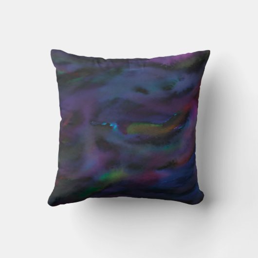 Coussin Couleur d'eau abstraite fumé (Verso)