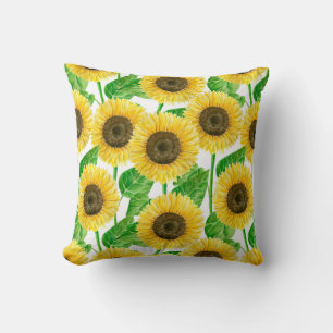 Coussin Couleur d'eau des fleurs de soleil
