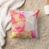 COUSSIN COULEUR D'EAU DU COUCHER DE SOLEIL FIERT HOLLYHOCK (Couverture)