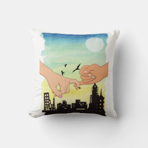 Coussin Couleur d'eau promet vue panoramique, pinky pr