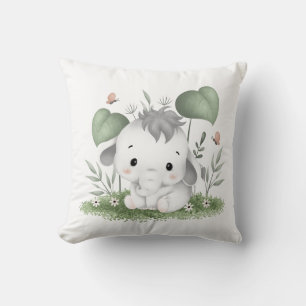 Coussin Couleur d'eau Safari Elephant dans la conception b