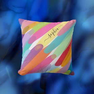 Coussin Couleur Diagonale, Nom, Peinture Abstraite