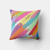 Coussin Couleur Diagonale, Nom, Peinture Abstraite (Verso)