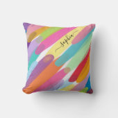 Coussin Couleur Diagonale, Nom, Peinture Abstraite (Recto)