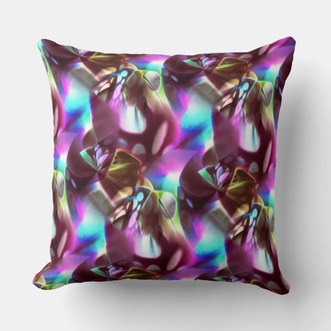 Coussin Couleur électronique dans les tons rose et cyan (Recto)