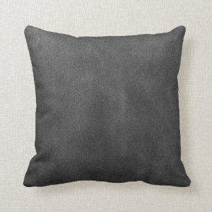 Coussin Couleur en cuir gris foncé
