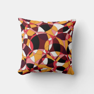 Coussin couleur fraîche motif abstrait aux couleurs chaude