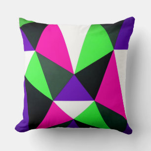 Coussin Couleur Gras 80's Bloc néon vert rose pourpre