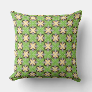 Coussin Couleur jaune Quatre fleurs pétales