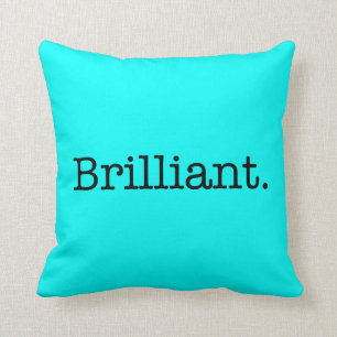 Coussin Couleur lumineuse légère turquoise bleue au néo