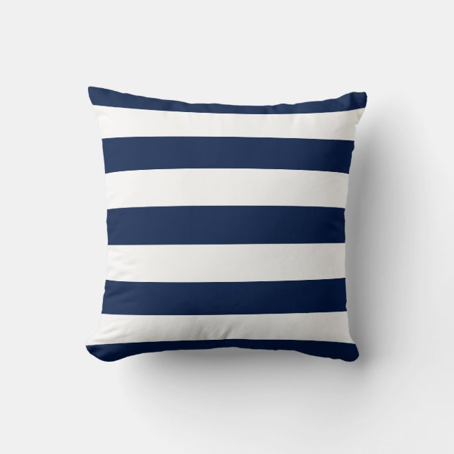 Coussin Couleur modifiable et grandes bandes blanches (Recto)