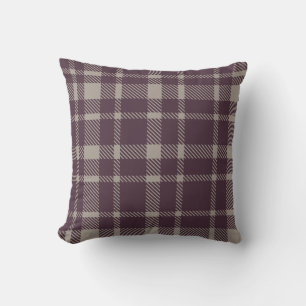 Coussin Couleur Motif-aubergine classique Tartan Plaid
