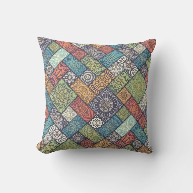 Coussin Couleur Motif Diagonal Jeu d'oreiller (Recto)