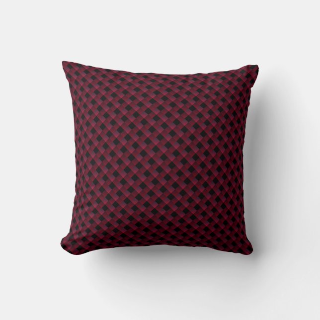 Coussin couleur noir et bordeaux (Recto)