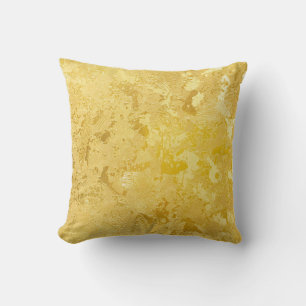 Coussin couleur or Abstraite peinte sur la surface brute d