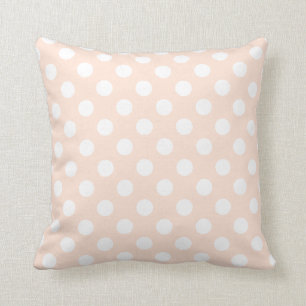 Coussin Couleur Pastel Apricot Clair Et Grands Pois