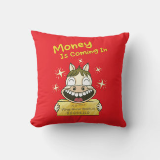 Coussin couleur personnalisée_l'argent arrive | poney chan