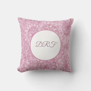 Coussin Couleur rose ou personnalisée Fleurs peintes avec