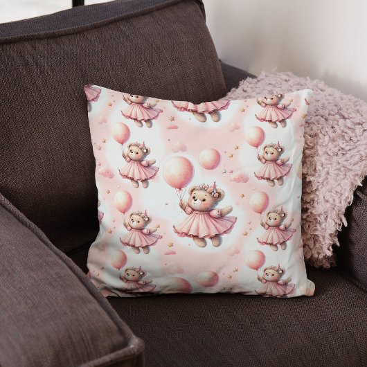 Coussin Couleur rose pastel de l'ours en tourbe