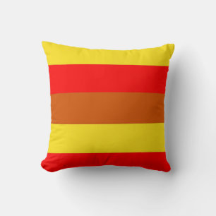 Coussin Couleur Rouge Brown Jaune Retro Bandes