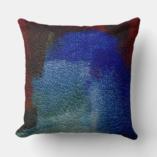 Coussin Couleur rouge et bleu (Recto)