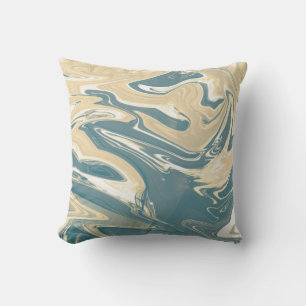 Coussin Couleur sobre. Bleu et orange
