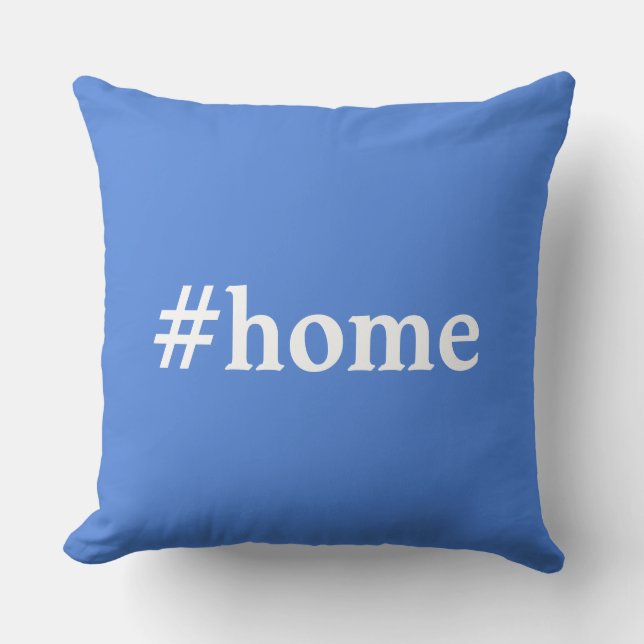 Coussin Couleur Solide Bleu Français #Accueil (Recto)