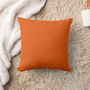 Coussin Couleur unie orange épice citrouille vintage