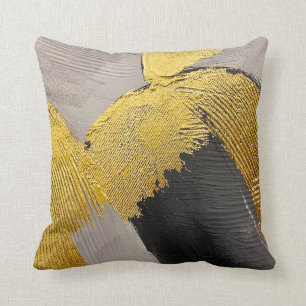 Coussin Couleurs Abstraites monochromes avec touches or