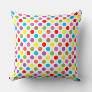 Coussin Couleurs arc-en-ciel motif pois