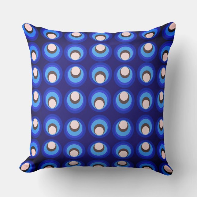 Coussin Couleurs bleues en cercles (Recto)