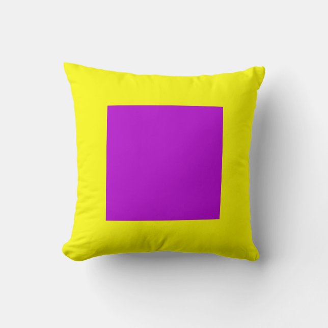 Coussin Couleurs carrés - violet et jaune (Recto)