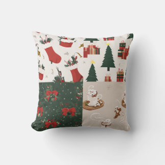 Coussin couleurs colorées et divers produits de Noël